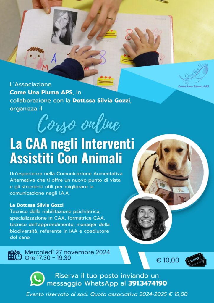 Flyer corso online di comunicazione aumentativa alternativa